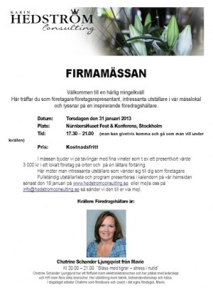 Inbjudan Firmamässan - Stockholm
